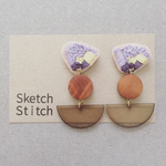 lavender×wood刺繍ピアス