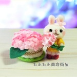 あじさいのコインケース★雨上がりのうさぎちゃん（ピンク）