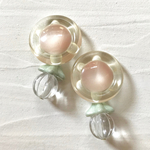 かくれ花ボタンのパステルピアス