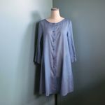 透け感のあるサックスブルー　フレアーチュニック羽織物11号92