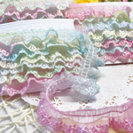 お花🌸柄チュールフリル手染めレースリボン🎀