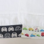 New*6重ガーゼ汗取りパッド*2枚セット*車*男の子*マリン*023