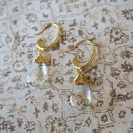 gold×crystal earrings