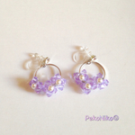 ラッピング無料＊ガラスの紫陽花の花飾り＊イヤリング/ピアス