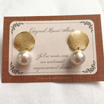 ミニパールプレートピアス