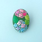 紫陽花の刺繍ブローチ ヘアゴム あじさいブローチ