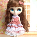 フリルたっぷりワンピース  ピンク   1/6ドール