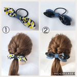 オルテガ＊デニム＊ダブルリボンヘアゴム