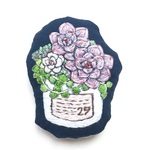 多肉寄せ植え刺繍ブローチ(チャーム変更可)