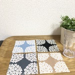 新色グレー入り 感謝企画 (4色セット ) 北欧小花コースター
