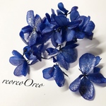 ネイビー×シルバーラメ 紫陽花    30枚 ブリザーブドフラワー