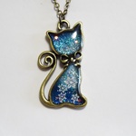 ☆可愛い猫の宇宙塗りレジン：花々ー。