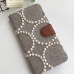 ミナペルホネン タンバリン ＊グレー＊iPhoneケース手帳型＊【受注制作】