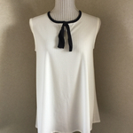 ノースリーブ チュニック カットソー(生成×黒)