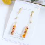 flower お花畑のロングステックピアス/イヤリング