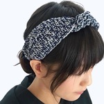 twistヘアバンド＊ネイビー×グレー