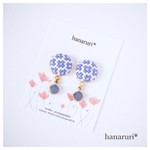 揺れる宝石＊刺繍イヤリングorピアス《パープル》