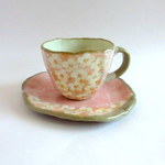 再入荷！丹山窯 お花のコーヒーカップ＊ピンク
