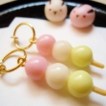 花よりだんごイヤリング　花見団子