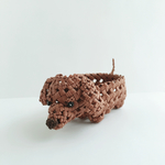 《mayuchocolat様オーダー作品》石畳編み小かご ミニチュアダックスフント(レッド)