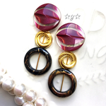 ☆Vintage☆レッド×ブラックなリングピアス/イヤリング
