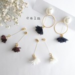 【SALE】パール×ゴールドラウンド×タッセル ピアス【金属アレルギー対応】【M25/26】
