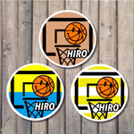 バスケットボール　スマイリーステッカー 文字入れ無料