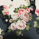 【kukai0601様専用】薔薇と黒猫柄半幅帯新品