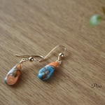 オイスターカッパーターコイズのピアス