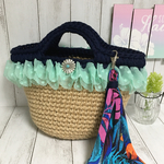 ズパゲッティ×麻バッグ   ネイビーカラー