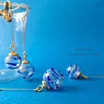 《青12mm》ヨーヨー水風船ピアス/イヤリング レギュラー 両耳ペア