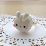 【B品】しろうさぎさんマカロンリング