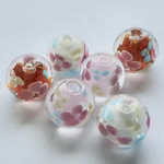 3色×2粒◆とんぼ玉ガラスビーズ◆14㎜ラウンド