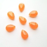 【12×8×4mm 4個】オレンジジェイド　ペアシェイプ　天然石