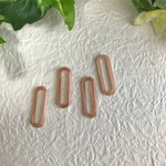 ドイツヴィンテージ  アクリルオーバルフープパーツ ピンクベージュ 4個セット