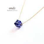 Swarovski Crystal Tanzanite Cube Necklace
