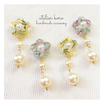 5.フラワー2連パール ピアス/イヤリング