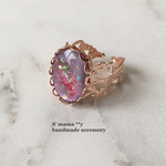 再販❇️original cabochon  old rose ＊＊ピンクゴールドリング💍