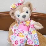ポーチシェリーメイの浴衣🐻七色朝顔柄 白色　ヌイグルミ用コスチュームセット