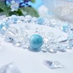 ♡美♡ラリマーと天然水晶の大人シンプルブレス♡高品質♡w57♡パワーストーン♡ 