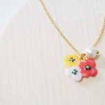 coquelicot　neckless+コットンパール