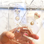 ❤︎×500 ピンク押し花のiPhoneケース
