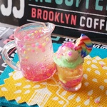 🍒 💗🌷🌼🌿🍀  ミニチュア  ドールハウス カフェ  キッチン  ドリンク ジュース   パフェ アイス       
