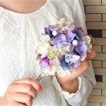 キラキラあじさいお花の手鏡　　楽屋ミラー　デコミラー　手鏡　お誕生日