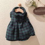犬服 ハンドメイド チェックワンピース
