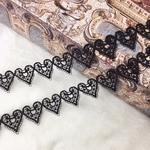 ＊再入荷＊1m 繊細 ハート模様 ケミカルレース ブレード 黒 BK180602 ハンドメイド 手芸 素材 材料 DIY