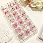 受注製作 かすみ草立体ハートのスマホケース
