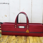 【ka様専用】№969　帆布フルートバッグ＊ボルドー×チャコール
