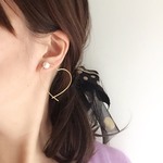 〔ふんわり〕ハートフープとコットンパールピアス〔8mmパール〕