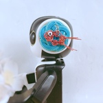 ロボホン　耳飾り　水引製　金魚　カラフルラメ